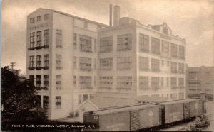 Vtg 1940s Wheatena Factory Freight Yard Rahway NJ Mayrose Co Collotype Postcard