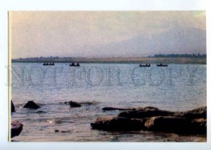 237271 Kazakhstan Issyk-Kul lake fishing old postcard