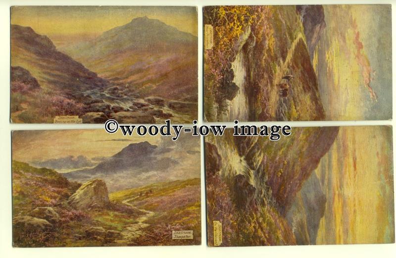 ar0434 -  Picturesque Dartmoor  - Artist - U/K - 4 Postcards - Tuck's No.7748