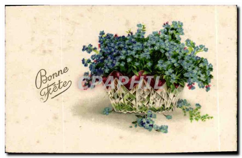 Old Postcard Bonne Fete Flowers