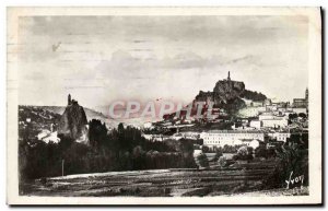 Old Postcard Le Puy The Crow Rocks and St Michel d & # 39Aiguilhe