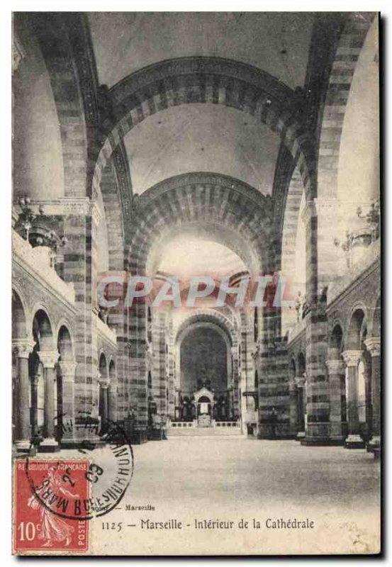 Old Postcard Marseille Interior of the Cathedral