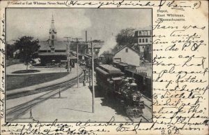 East Whitman Massachusetts MA RR Train Station Depot c1910 Postcard