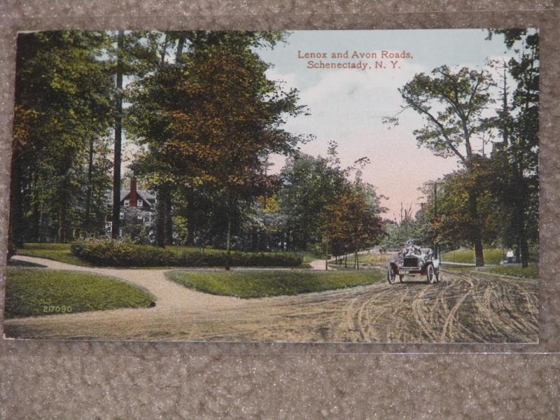 Lenox & Avon Roads, Schenectady, N.Y., used  vintage card