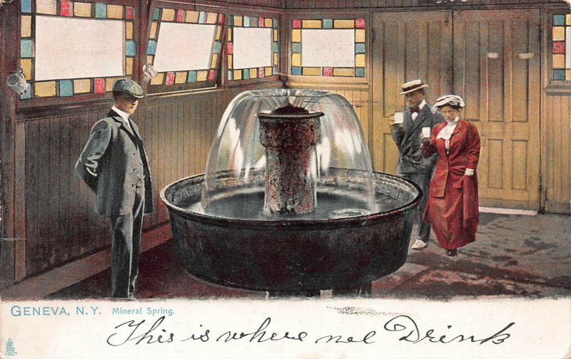 Mineral Spring, Geneva, New York, Early Postcard, Used in 1907