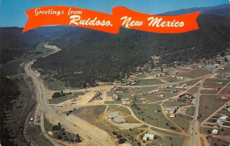 RUIDOSO, NEW MEXICO Greetings U.S. 70 Lincoln County c1950s Vintage Postcard