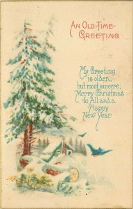 Christmas Postcard Antique 1923 Merry Christmas and Happy New Year 