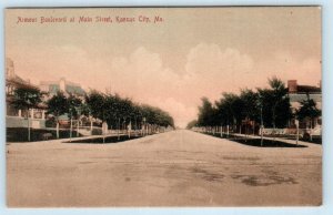 KANSAS CITY, MO ~ Handcolored ARMOUR BOULEVARD Main Street Scene 1910s Postcard