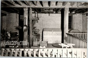 RPPC Interior Main Room Old Graue Grist Mill Hinsdale IL Vintage Postcard F04