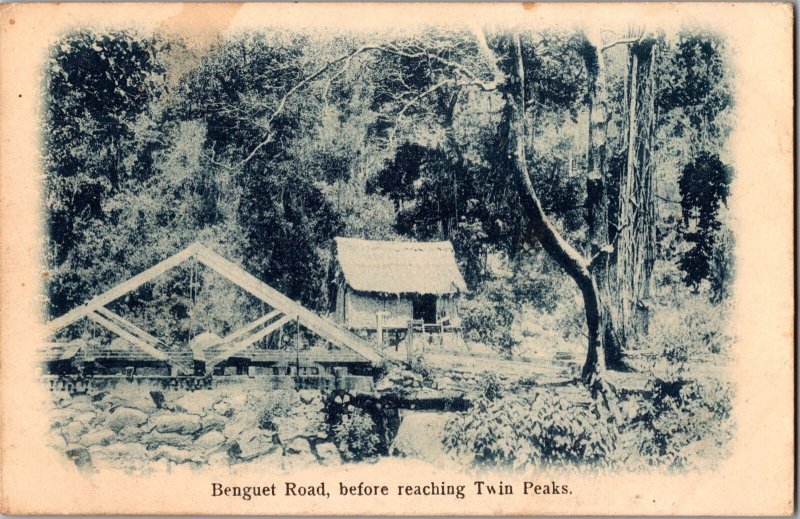 Mint Philippines RPPC Real Picture Postcard Benguet Road Before Twin Peaks