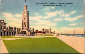 Florida Daytona Beach Clock Tower & Band Shell On The Boardwalk