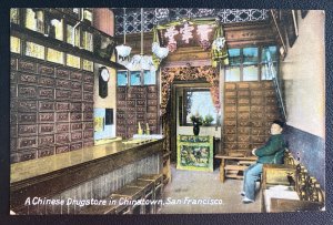 Mint USA Color Picture Postcard A Chinese Drugstore In Chinatown San Francisco