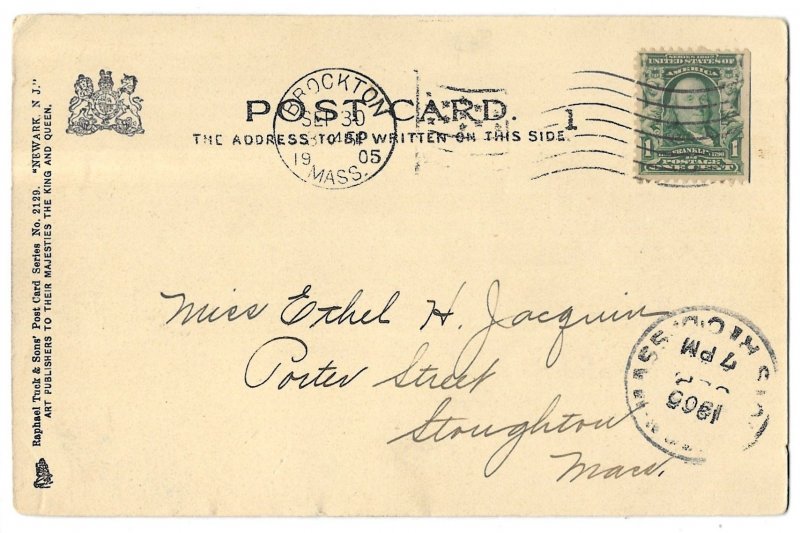 Market Street, Newark, New Jersey, Undivided Back Tuck Postcard Mailed 1905