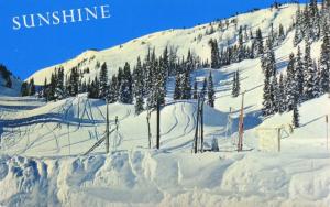 Sunshine Village Banff AB Alberta Rockies Ski Resort Slopes Skiing Postcard D3