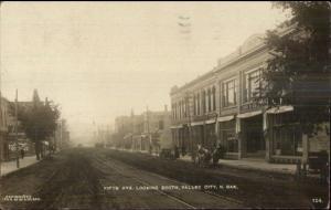 Valley City ND Fifth Ave Street Scene c1910 Real Photo Postcard