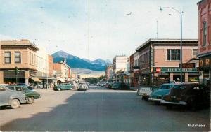 LIVINGSTON MONTANA Street Scene autos Yellowstone postcard 10149