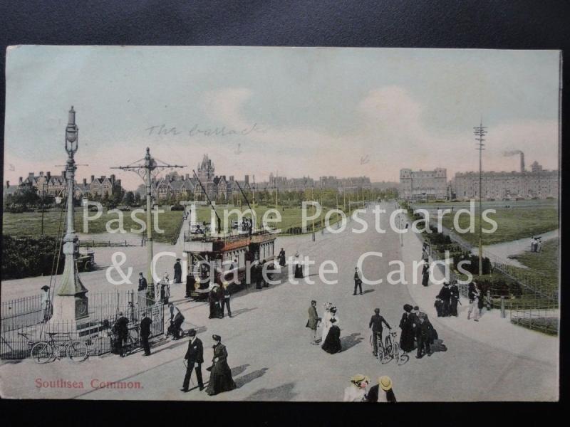 c1905 - Hampshire:Southsea Common - showing tram, excellent animated scene