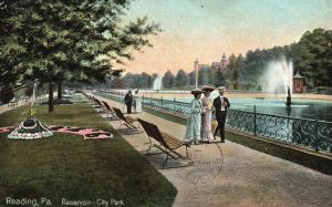 Vintage Postcard 1907 View of Reservoir City Park Reading Pennsylvania PA