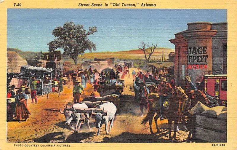 Street Scene in Old Tucson View Postcard Backing 