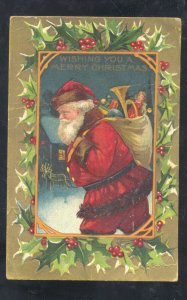 LARGE SANTA CLAUS RED ROBE HANNIBAL MISSOURI SAGRADA MO. 1909 CHRISTMAS POSTCARD