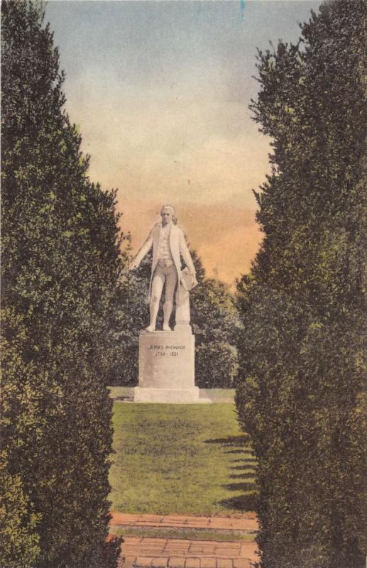 CHARLOTTESVILLE VIRGINIA PRESIDENT JAMES MONROE MARBLE STATUE POSTCARD c1930s