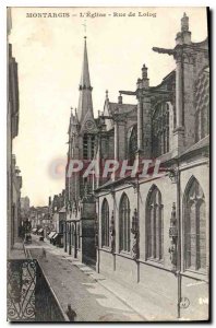 Old Postcard Montargis Church Street Loing