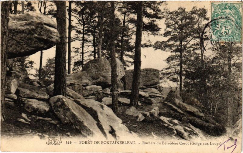 CPA Foret de FONTAINEBLEAU Rochers du Belvedere Corot (Gorge aux Loups (248965)