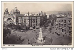 RP, Rambla Cataluna, Showing The Coliseum & Banco Vitalicio De Espana, Barcel...