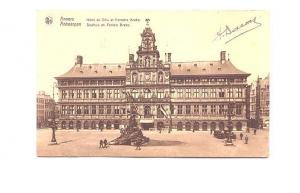 Fontaine Brabo, Hotel de Ville, City Hall, Anvers, Belgium,  Used 1947