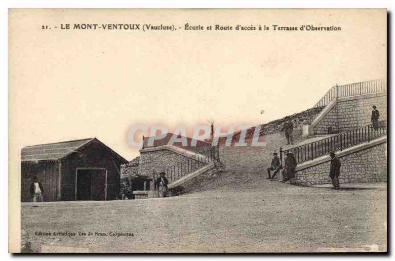 Old Postcard Mont Ventoux Vaucluse Ecurle Road and access to the Observation ...