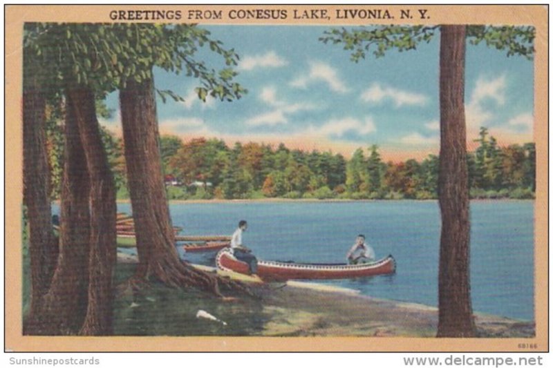 New York Greetings From Conesus Lake Livonia