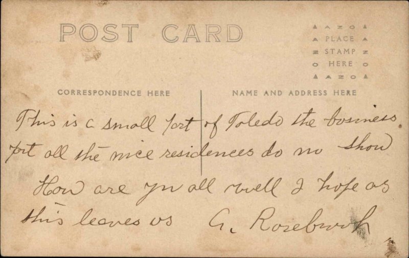 Toledo OR Oregon Birdseye View c1910 Real Photo Postcard