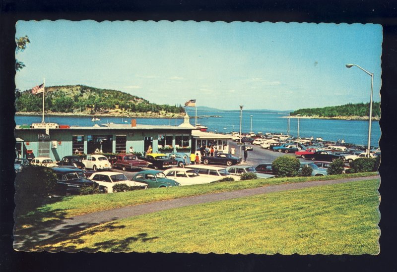 Bar Harbor, Maine/ME Postcard, Frenchman's Bay Pier, Old Cars/Volkswagen