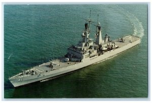 c1950's USS Arkansas CGN-41 Nuclear Powered Guided Missile Cruiser Postcard
