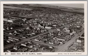 Dawson Creek BC Aerial View Bilvic Studios Rumsey RPPC Postcard H82