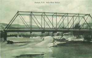 Postcard 1909 New Hampshire Bartlett Saco River Bridge Garland NH24-2948