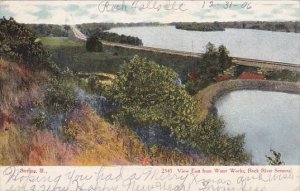 Illinois Sterling View East From Water Works Rock River Scenery 1907