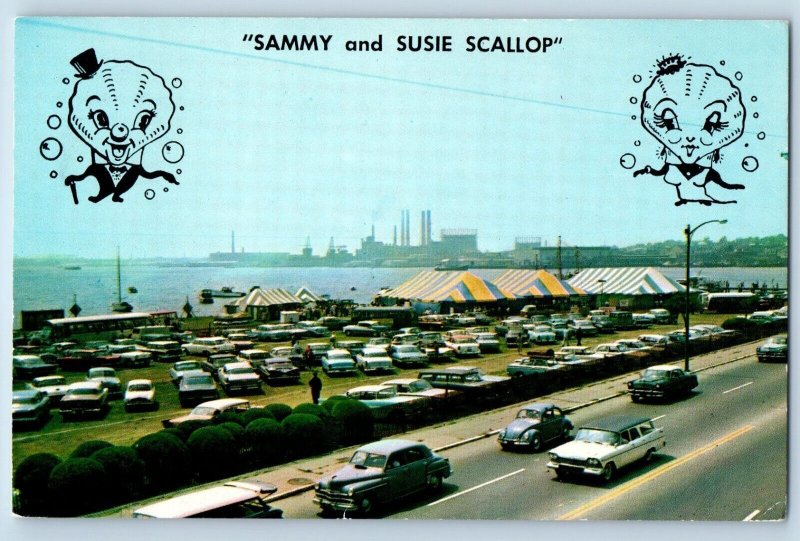 Massachusetts MA Postcard Sammy Susie Scallop Aerial View Restaurant 1960 Posted