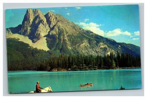 Vintage 1960's Postcard Canadian Rockies Mount Burgess Emerald Lake BC Canada