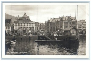 c1920's The Triangle Bergen Norway Vintage Unposted RPPC Photo Postcard