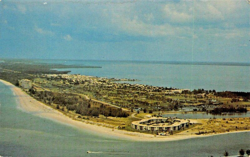 LONGBOAT KEY FLORIDA~SHOWING NEW PASS~AERIAL VIEW POSTCARD