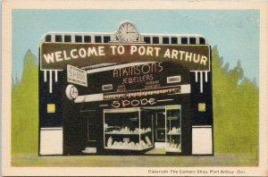 Welcome to Port Arthur Ontario Atkinson's Jewellers Unused Vintage Postcard F38