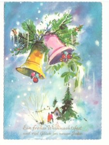 Ein Frohes Weihnachtsfest, Merry Christmas, Bells, Winter, 1974 German Postcard