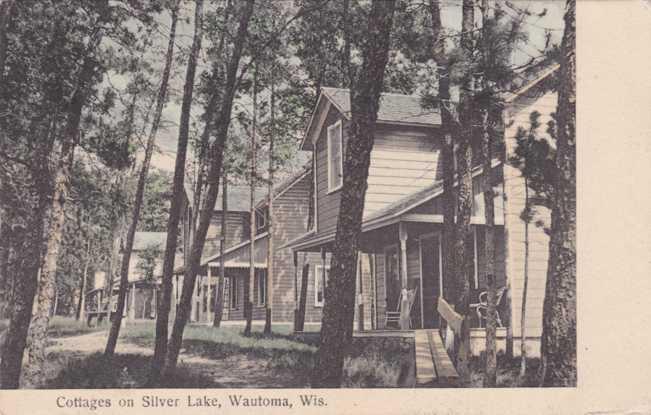 Cottages on Sliver Lake - Wautoma WI, Wisconsin - pm 1909 - DB