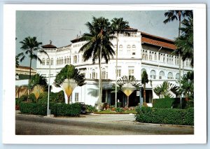 Singapore Postcard View from Road Raffles Hotel Entrance c1950's Vintage