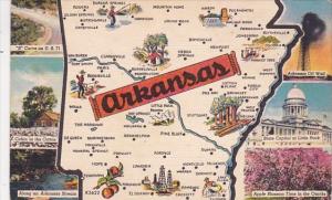 A State Map Of Arkansas 1955