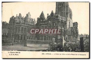 Old Postcard Army Arras City Hall to the place of Vacquerie
