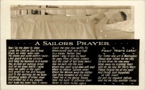 US Navy Sailors Prayer TATTOO on ARM Poem Real Photo Postcard