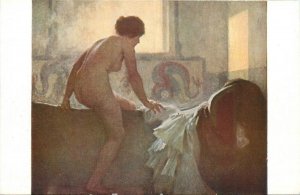 Postcard C-1910 Sexy woman risqué art Boudoir interior TP24-1508