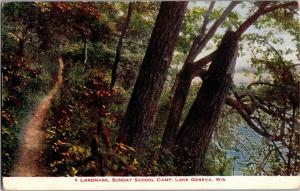 Landmark, Sunday School Camp Lake Geneva WI c1910 Vintage Postcard P15